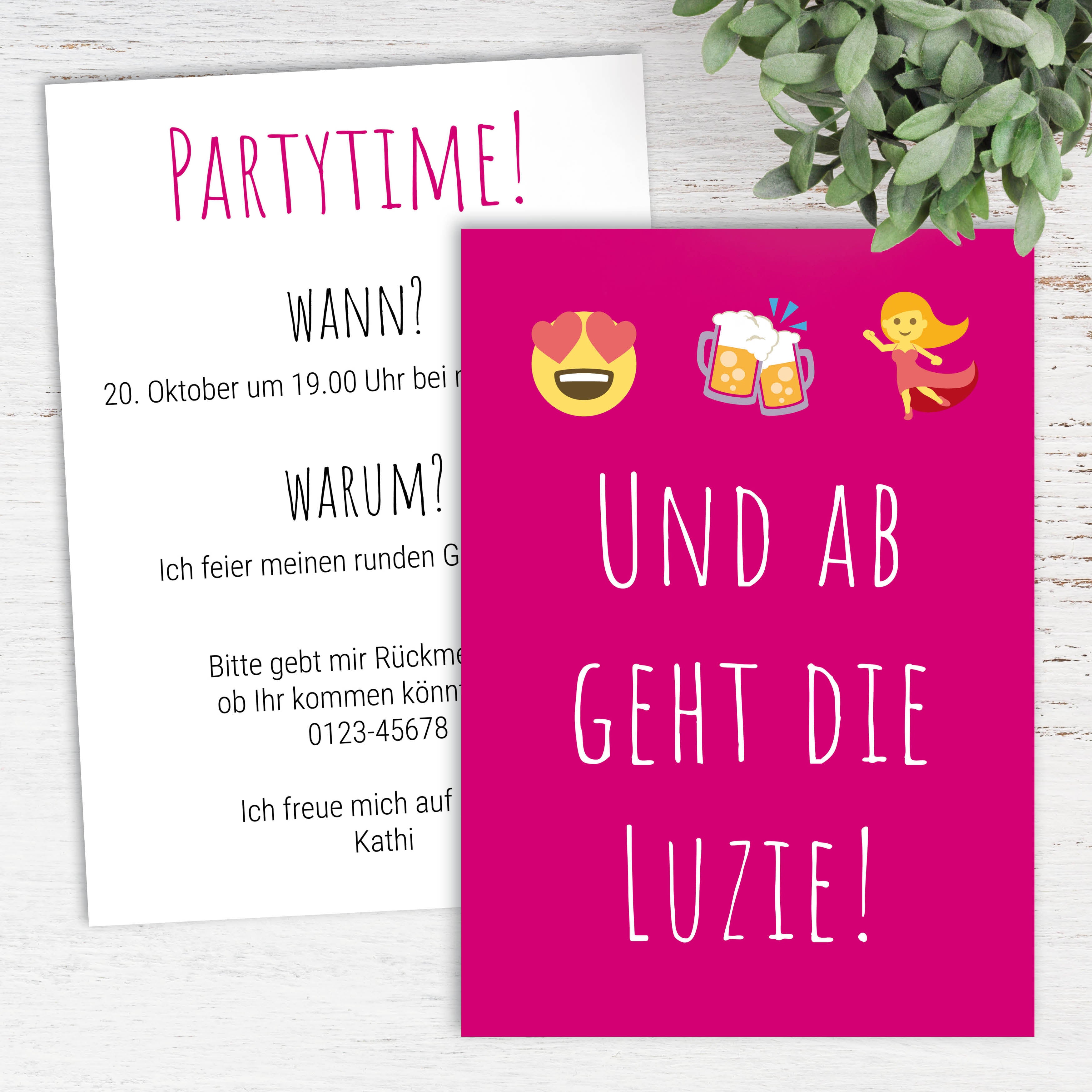 Einladung zum Geburtstag: Und ab  geht die  Luzie! Individuelle Einladung